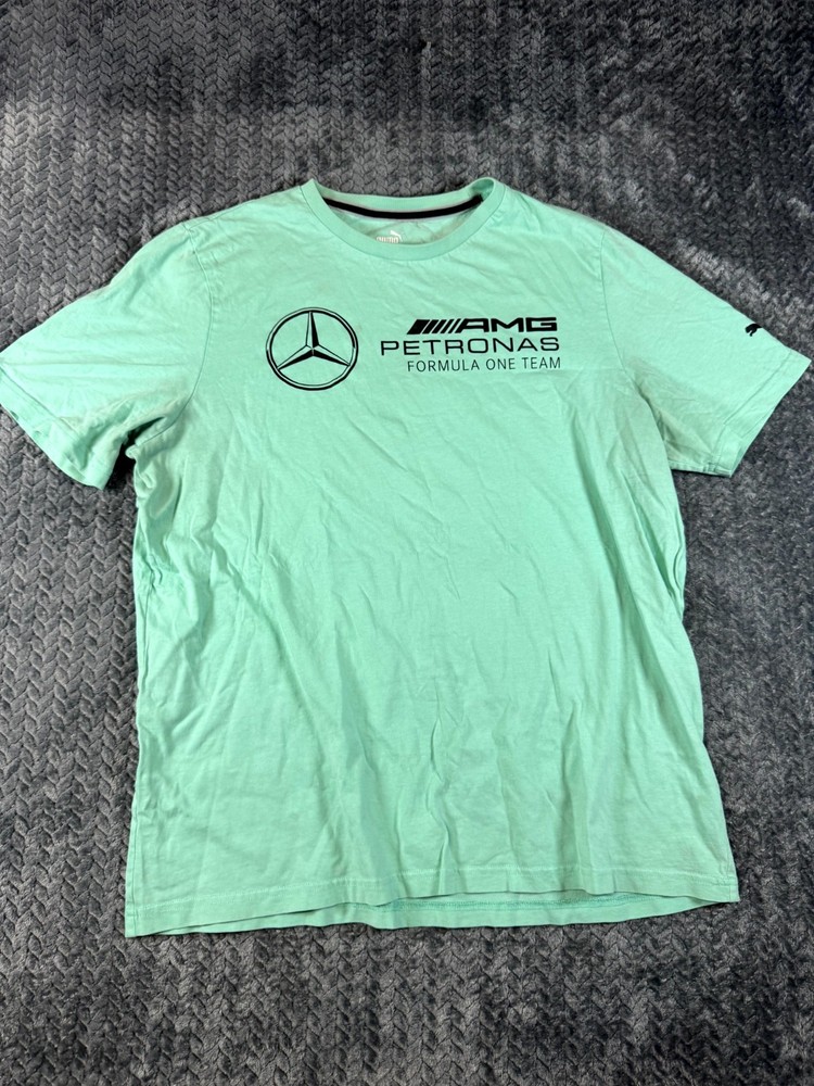 Puma Mercedes AMG Petronas Formula One Team T-Shirt Mens XL Mint Green F1 Racing