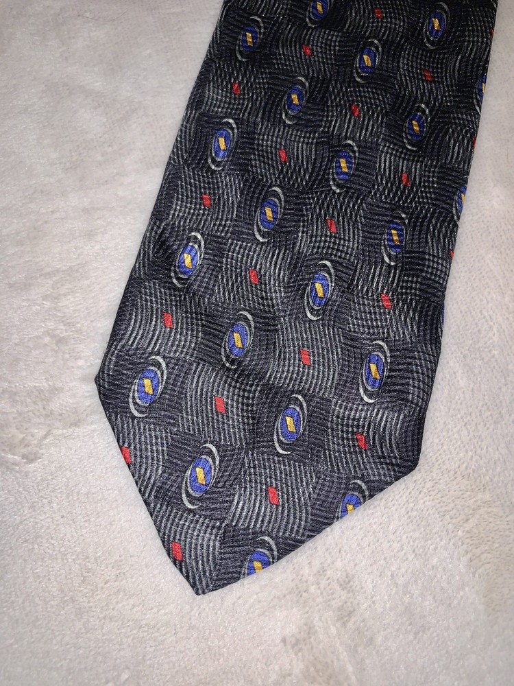 Robert Talbott Men’s Tie Necktie Neckwear  Silk Hand Made In USA 59”x3.75” Gray