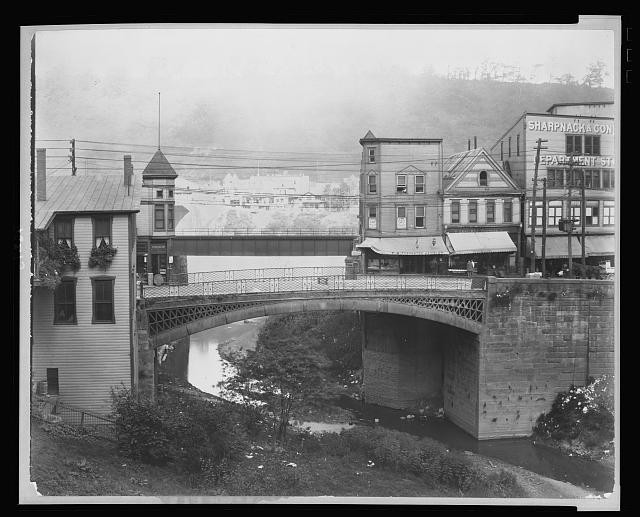 First Iron Bridge in United States,Brownsville,Pennsylvania,PA,1910,John Lacock