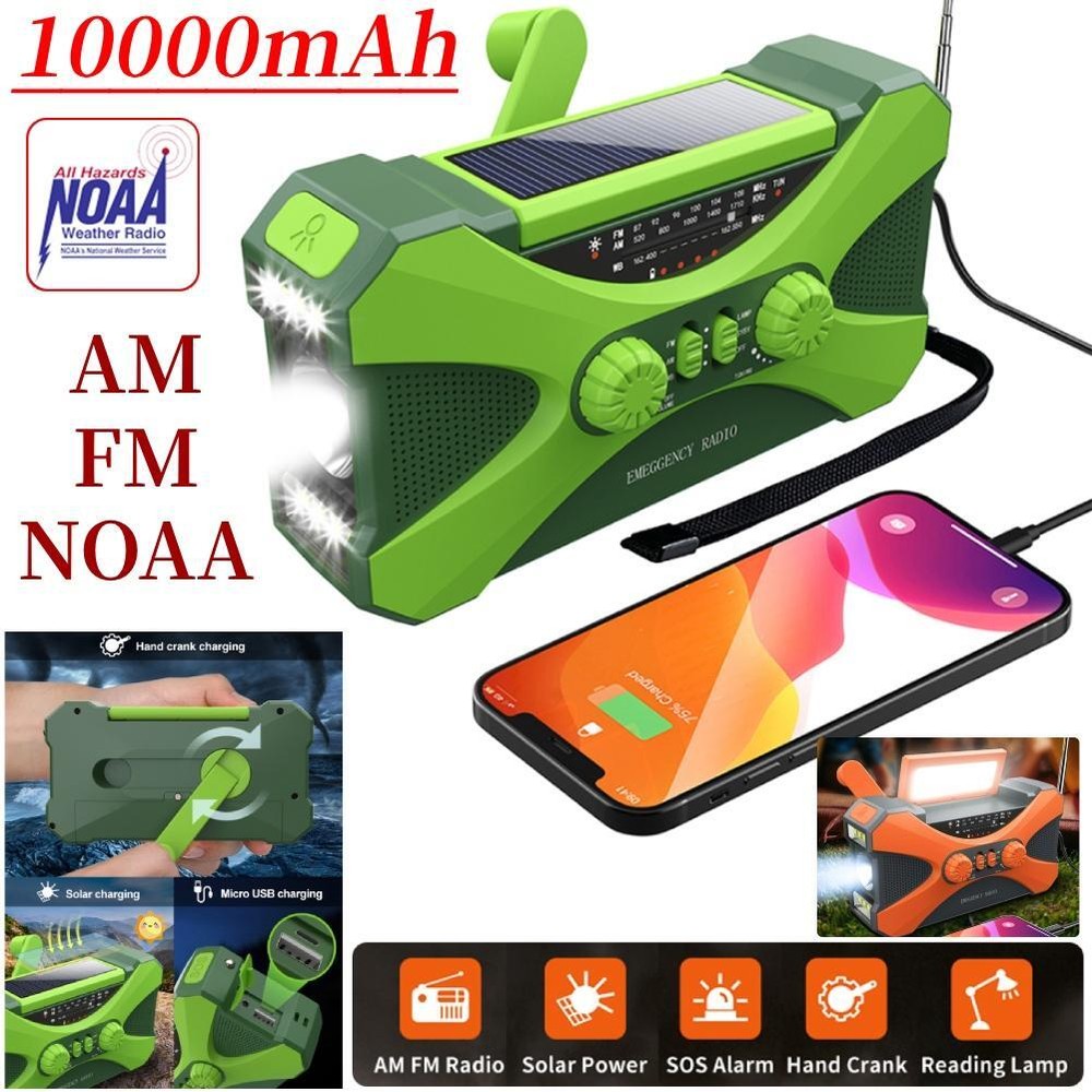 Solar Power Bank 10000mah Mobile Phone Plastic Small Multicolor Radio Flashlight