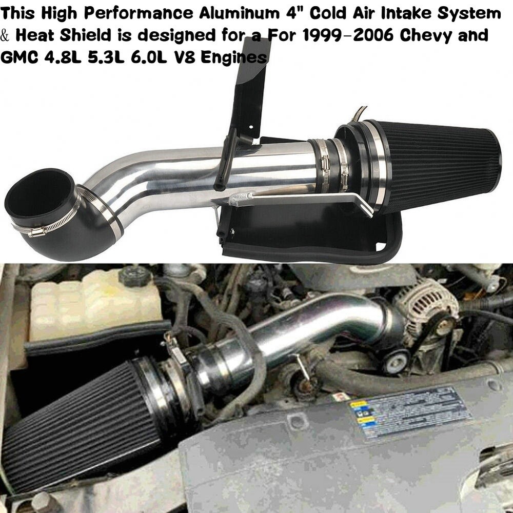 Cold Air Intake System&Heat Shield For GMC Sierra Yukon Silverado 1500/2500/3500