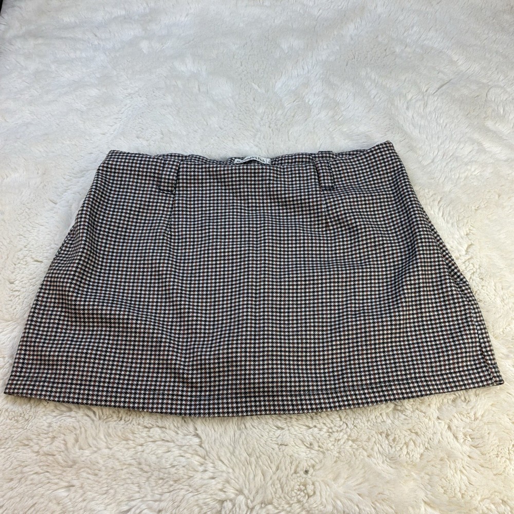 Abercrombie & Fitch Houndstooth Mini Skirt w/ Shorts Women’s L Preppy Spring