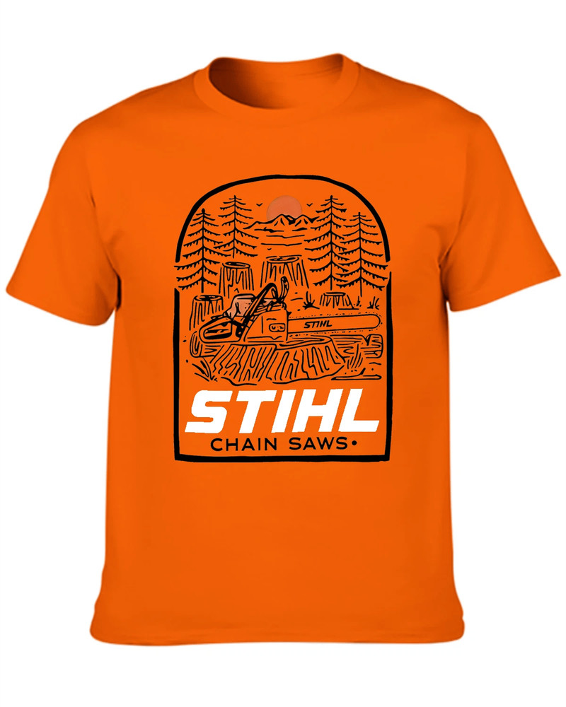 Stihl Into The Woods Graphic Tee Mens Vintage Cotton Casual Woodworker Gift