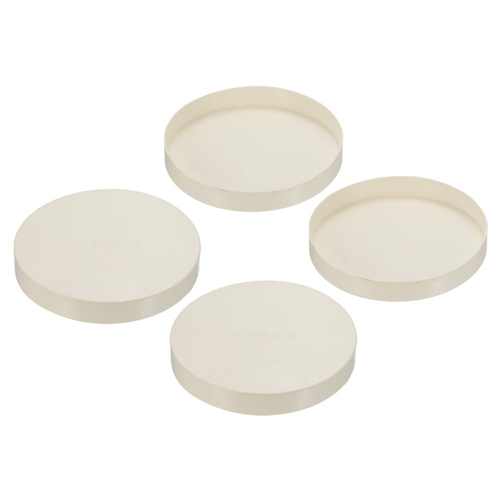 140mm ID Pipe End Caps, 4 Pack Round Tubing Insert Pipe Cover, White