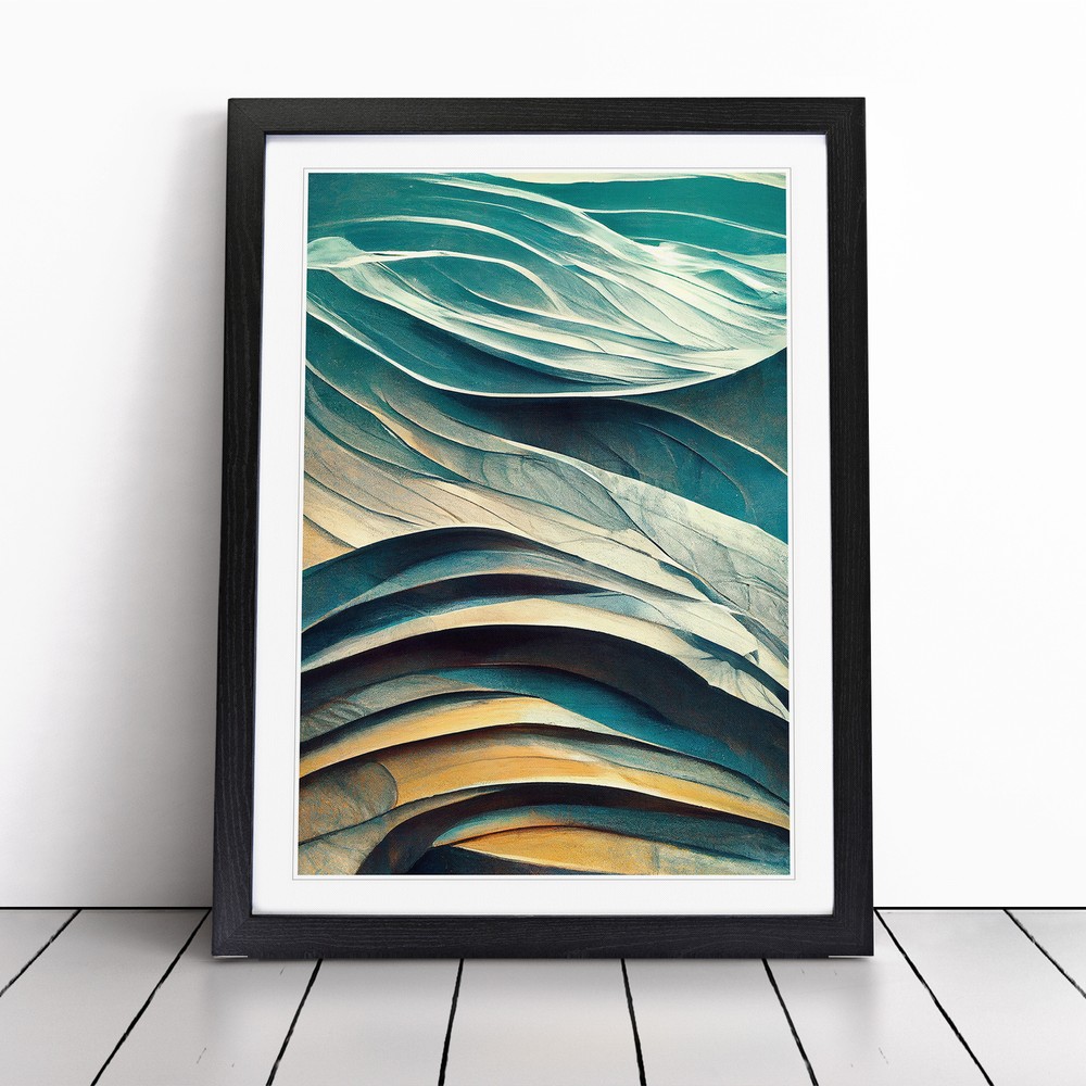 Abstract Art Ocean Wave No.1 Wall Art Print Framed Canvas Picture Poster Decor