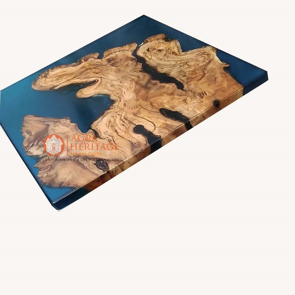 Acacia Wood Epoxy Resin River Dining Table for Home and Office Meeting Decor Art-image