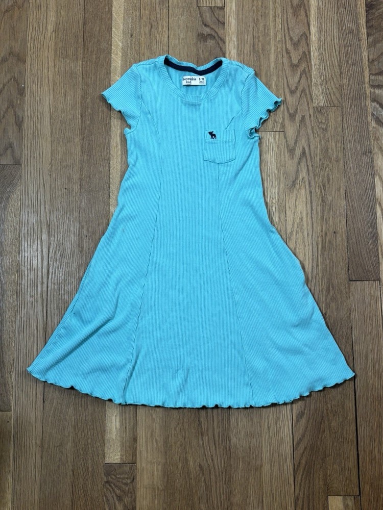 Abercrombie & Fitch Kids Sun Dress - Size  9/10 Girls Blue W/ Pockets Y2K