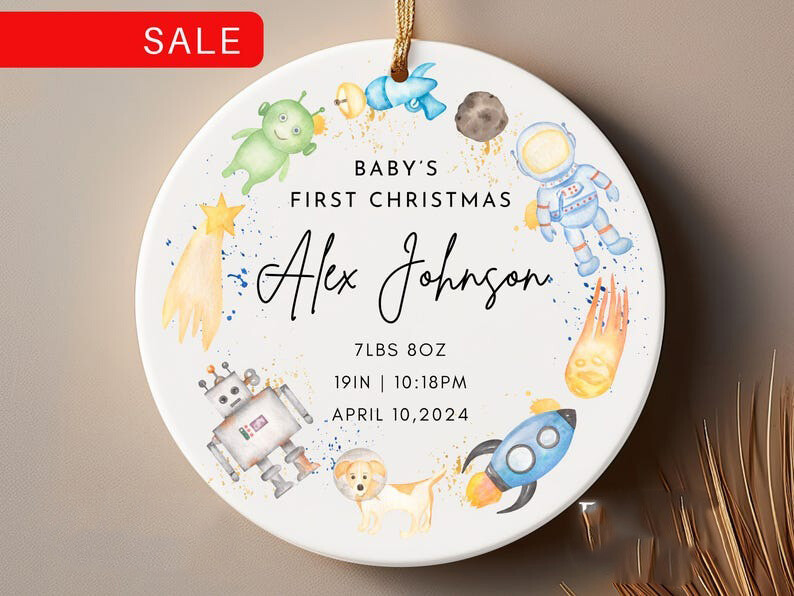 2024 Personalized Baby's Birth Christmas Ornament ,New Baby's First Christmas...