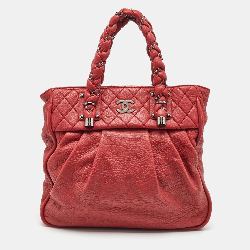 Chanel Red Grained Leather Large Lady Bra  