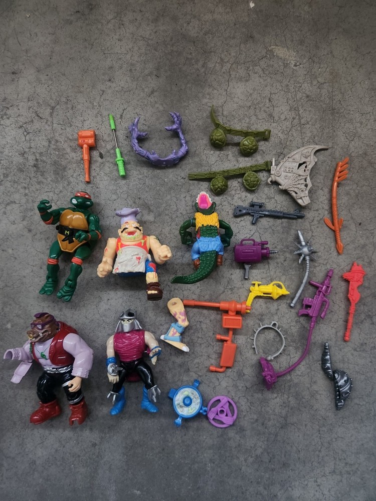 Vintage Teenage Mutant Ninja Turtles TMNT Weapons Accessories Parts Lot Original