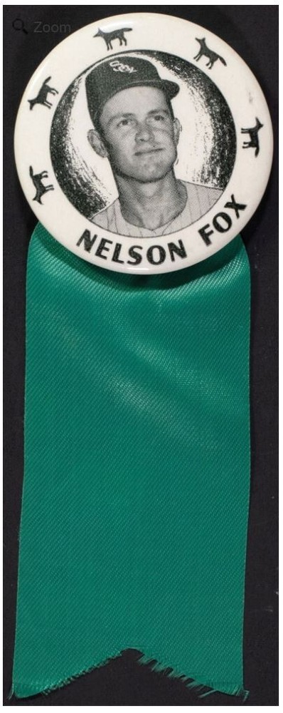 1950's Baseball Nellie Fox Chicago White Sox World Series Pin Button Pinback