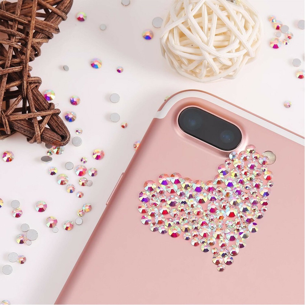 1850PCS Mixed Size Nail Art Rhinestones Flatback Crystals 3D Stones Kit Gift Box