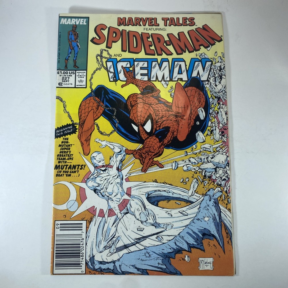 Marvel Tales #227 Featuring Spider-Man and Iceman Todd McFarlane Cover (1989)