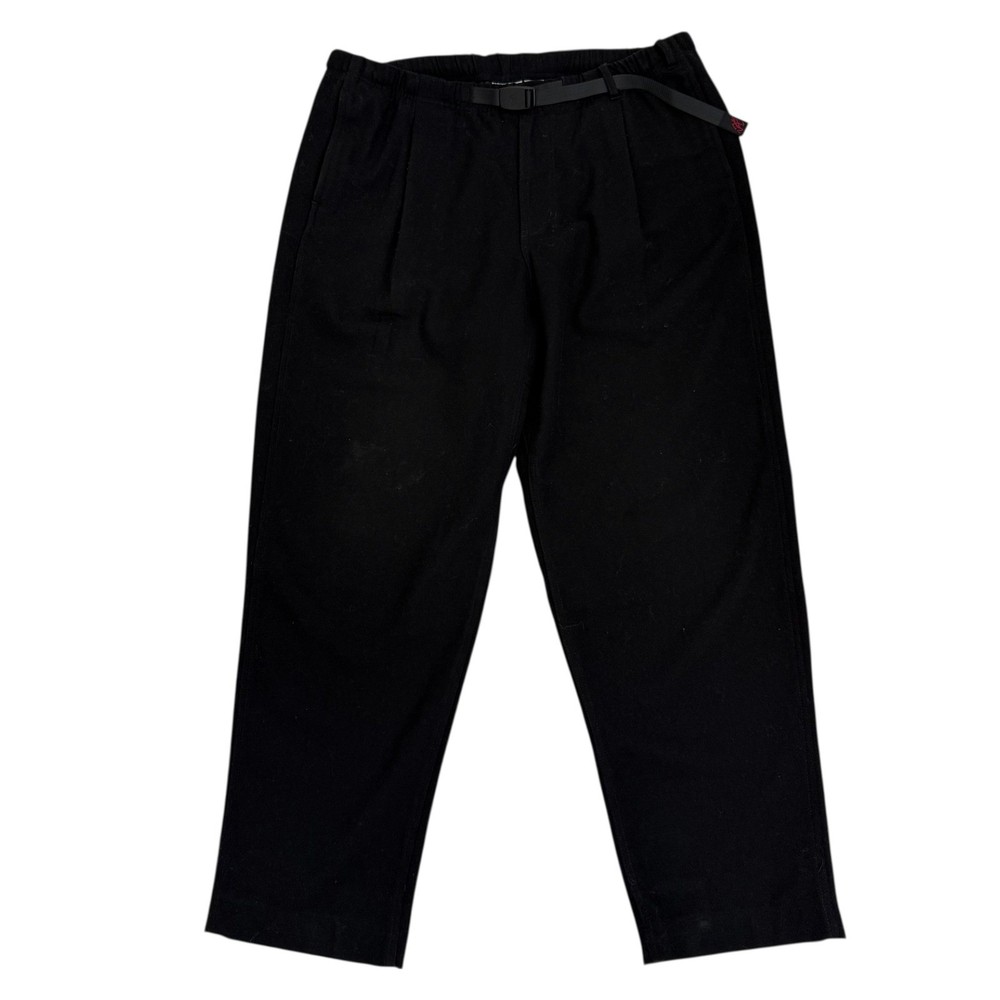 Gramicci Wool Blend Pleated Pants Black Mens Size XL Belted GMP-21F057