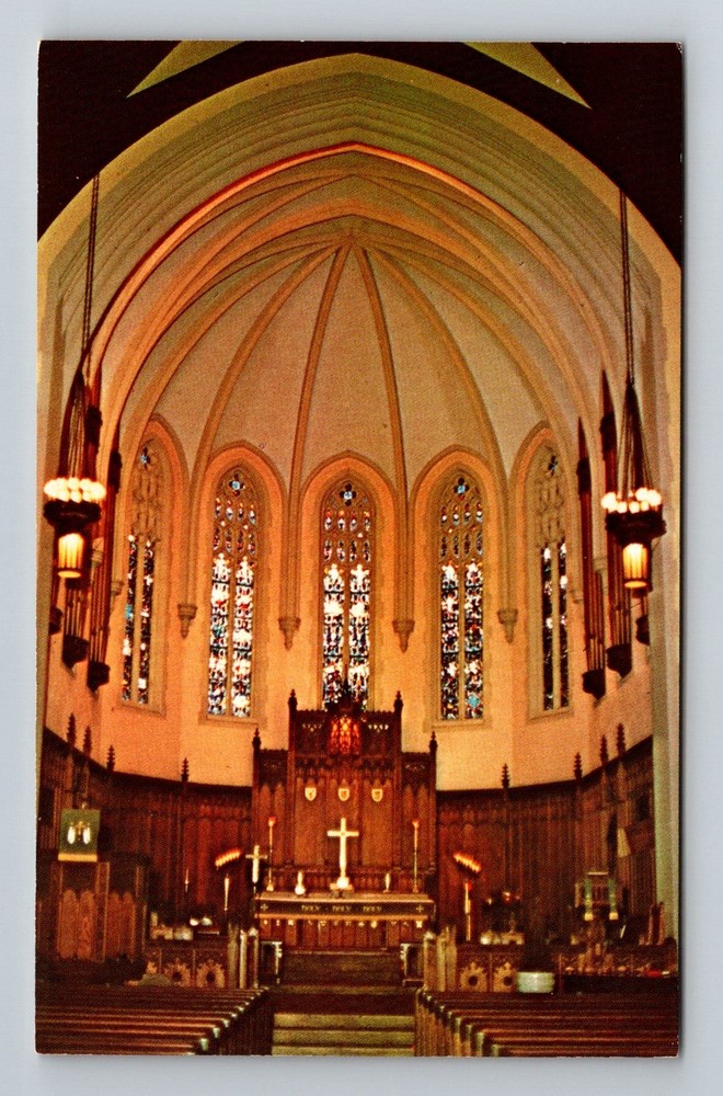 Zanesville, OH-Ohio, St. John’s Lutheran Church Stained Glass Vintage Postcard
