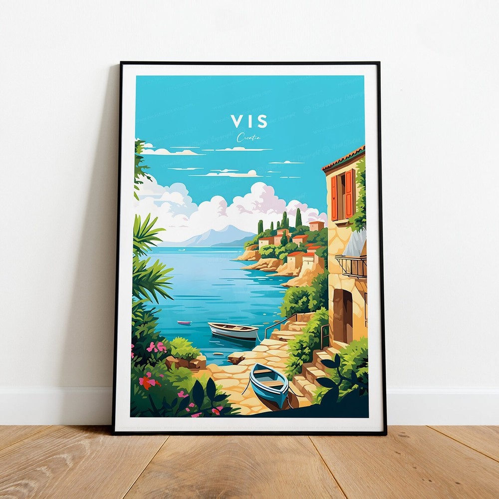 Vis Traditional Travel Print Croatia Vis Poster Vis Print Croatia Poster Travel