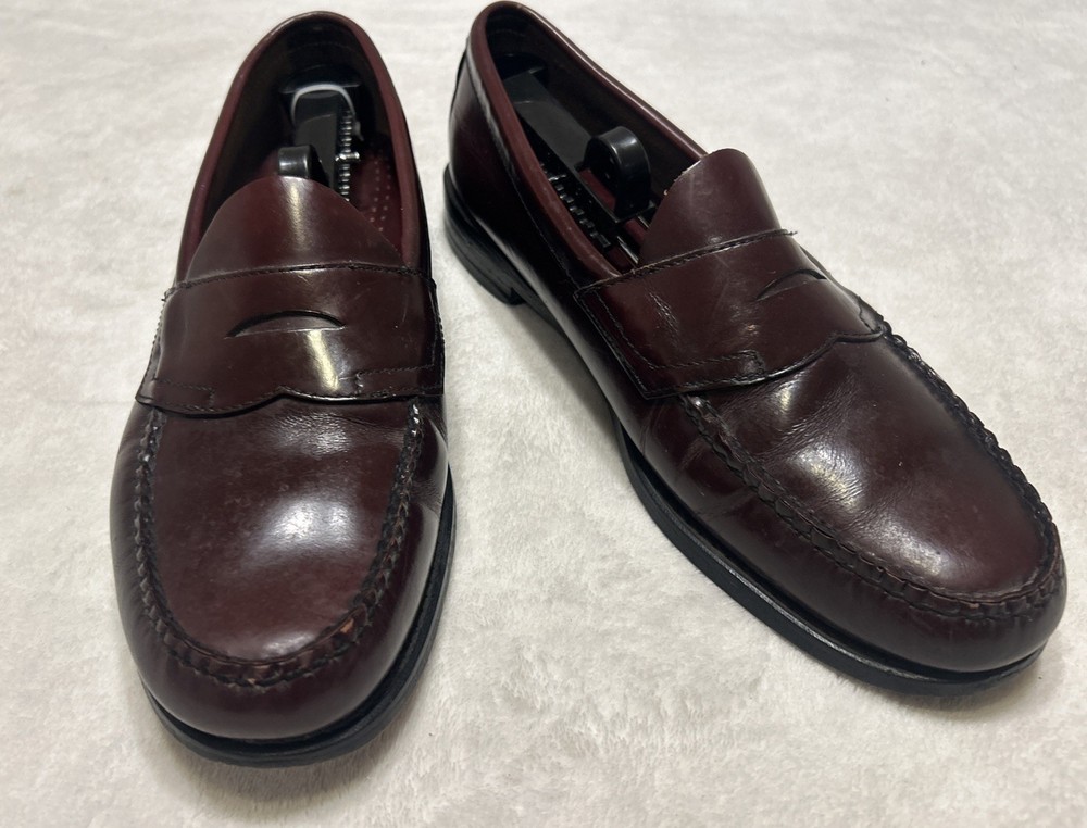 GH Bass Weejuns Men’s Size 10.5 D Burgundy Leather Slip On Penny Loafers Vintage