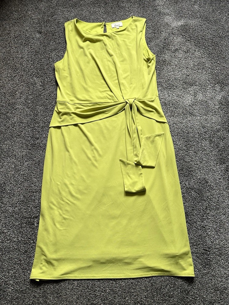 Womens Linea Green Dress, Size 12, Green, Lined, Shift, Sleeveless, Stretch, (9)