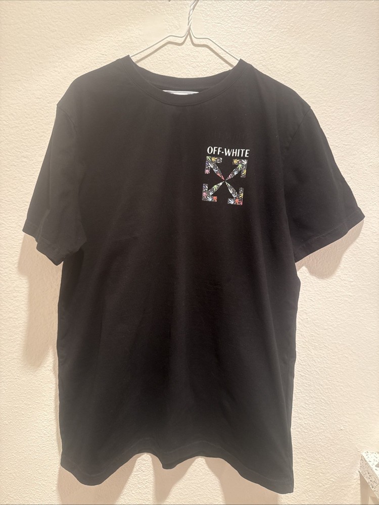Off-white Weed Arrows Over Skate Short-sleeved T-shirt In Black Size L
