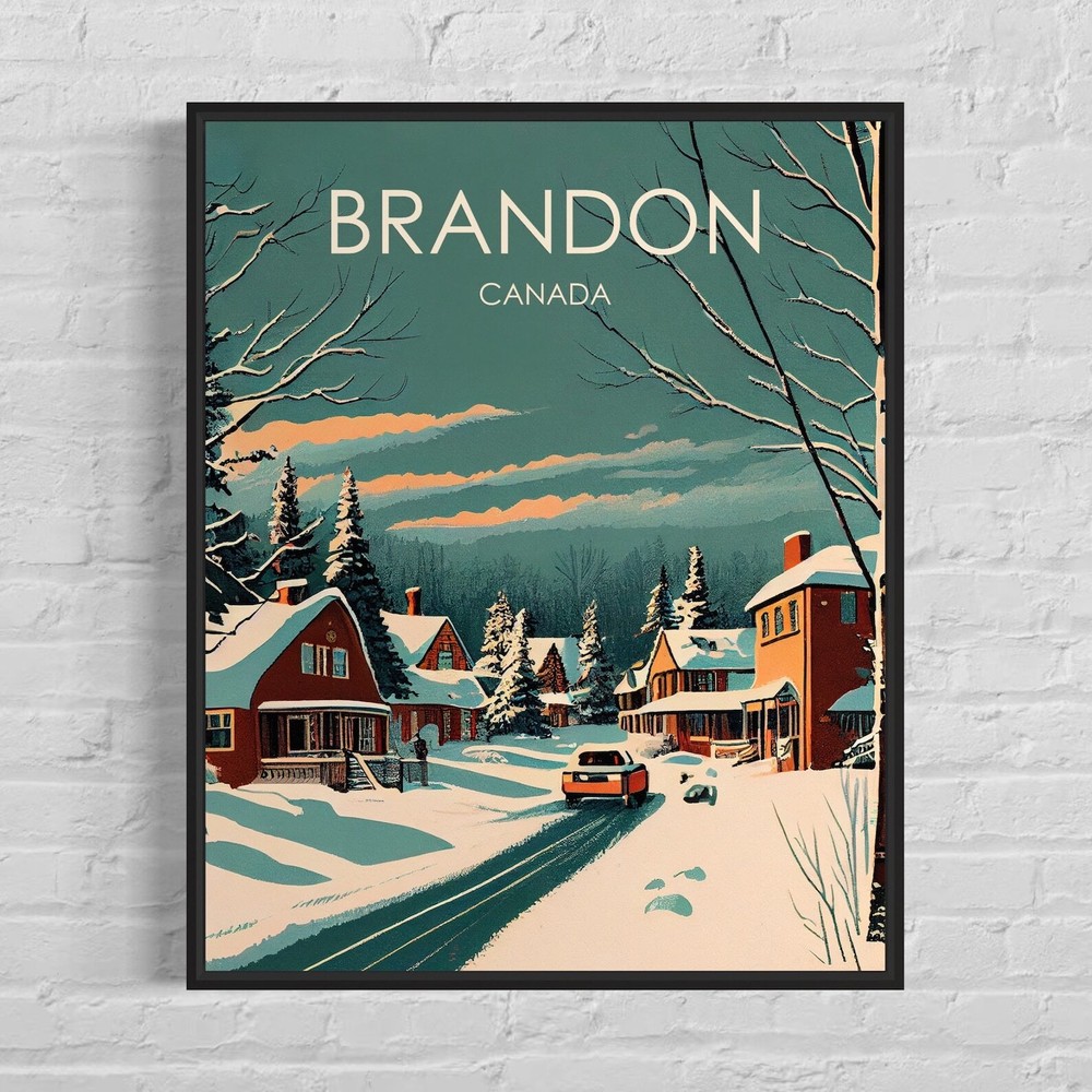 Brandon Canada Retro Art Print Brandon Wall Art Illustration Brandon Vintage