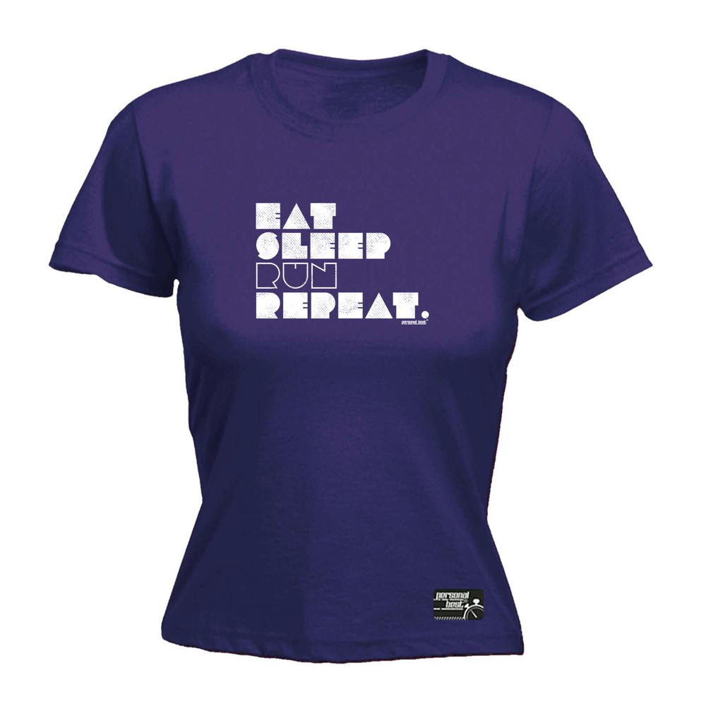 Running Pb Eat Sleep Run Repeat - Womens T Shirt Funny T-Shirt Gift Novelty