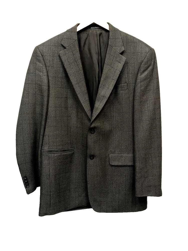Oscar De La Renta Men's Grey Tweed Sportscoat Size 42 L Wool and Cashmere