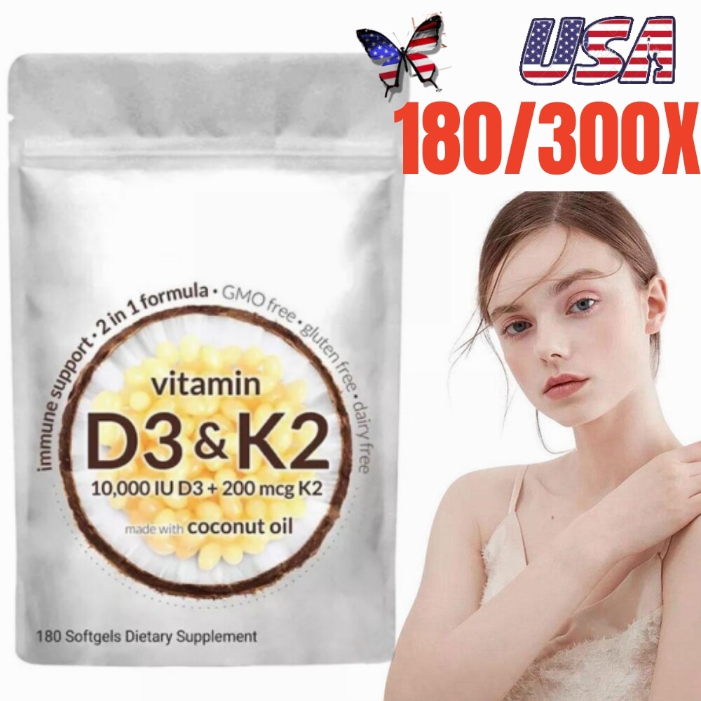 Vitamin D3 K2 Supplement Softgels 2024 NEW~❤