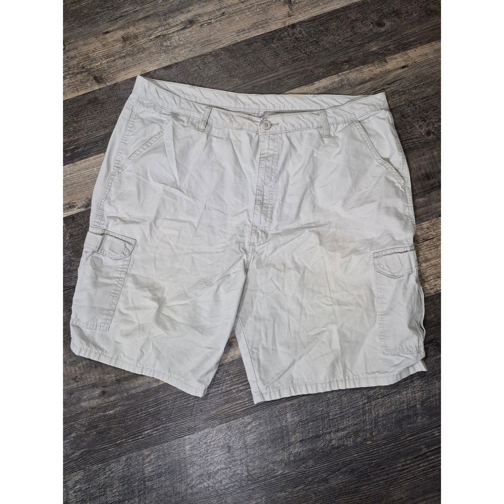 Wrangler Authentic Issue Mens Khaki Cotton Ripstop Cargo Shorts Tan Size 40