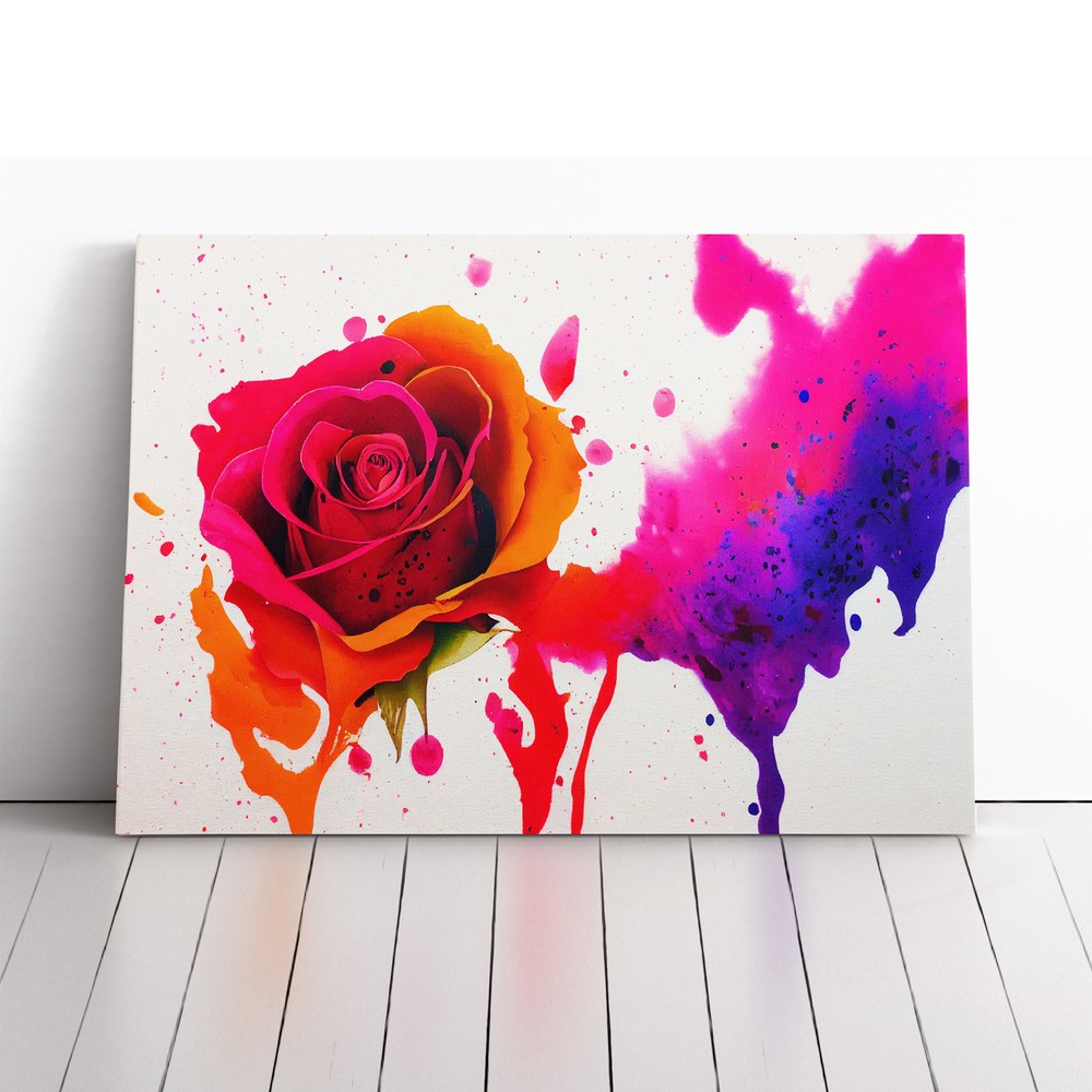 Fine Rose Flower Abstract Canvas Wall Art Print Framed Picture Decor Living Room
