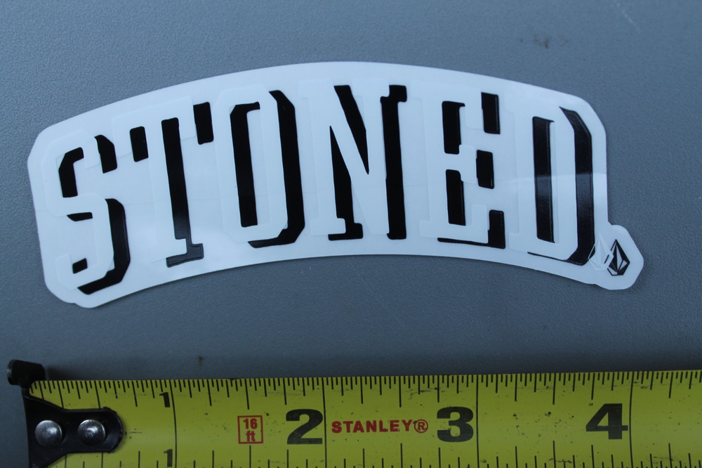 VOLCOM Stone Stoned High Cannabis Black White VC3 Surfing Skateboarding STICKER
