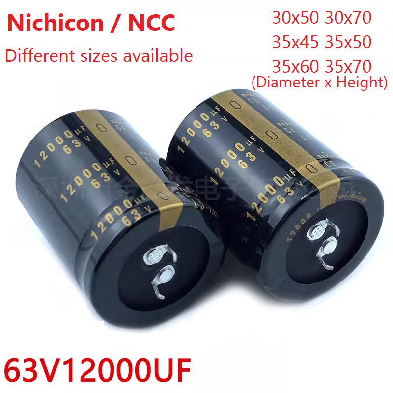 2Pcs Japan Nichicon/NCC 12000uF 63V 63V12000uF Snap-in PSU Amplifier Capacitor