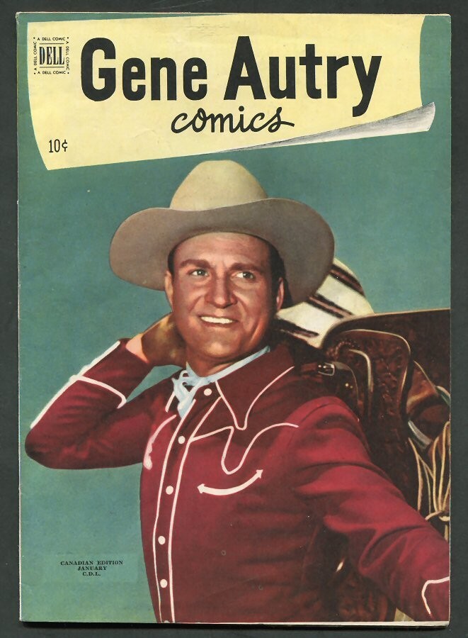 1951 #46 GENE AUTRY  WESTERN DELL COMIC BOOK..RARE CANADIAN FINE/VF
