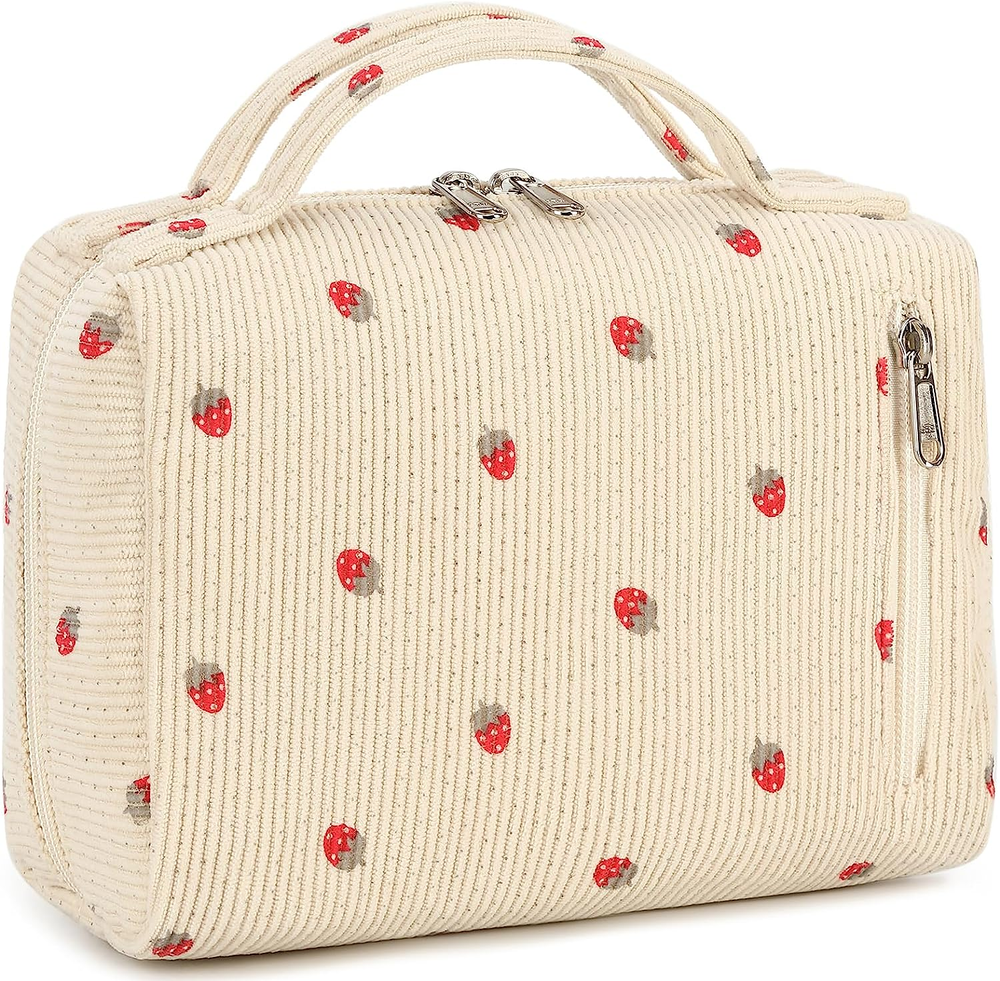 Portable Zippered Makeup Bag Travel Toiletry Organizer Cosmetic Case