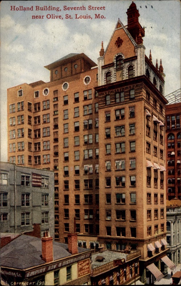 Holland Building Seventh Street St Louis Missouri vintage postcard c738