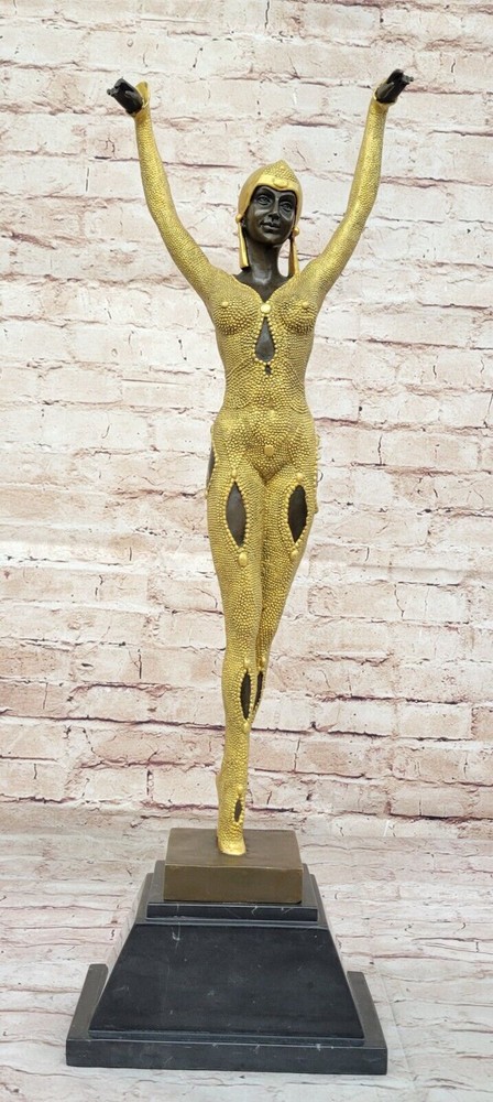 100% Solid genuine Bronze Chiparus Dancer Home office Decoration Deco Sale