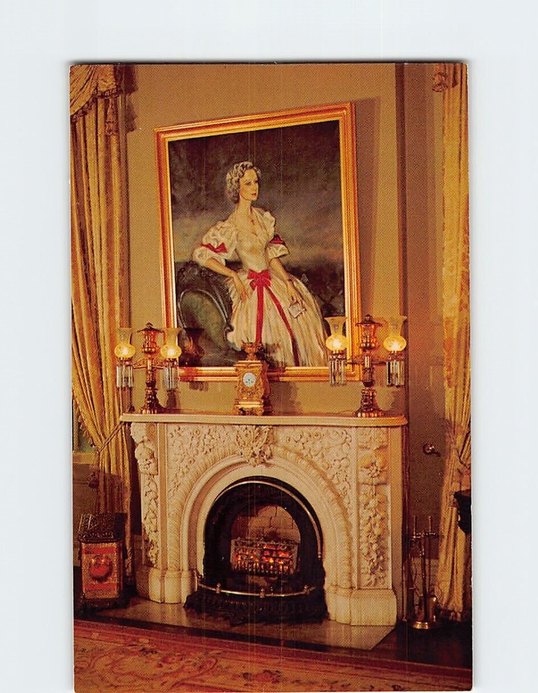 Postcard Stanton Hall Back Parlor Mantel Natchez Mississippi USA