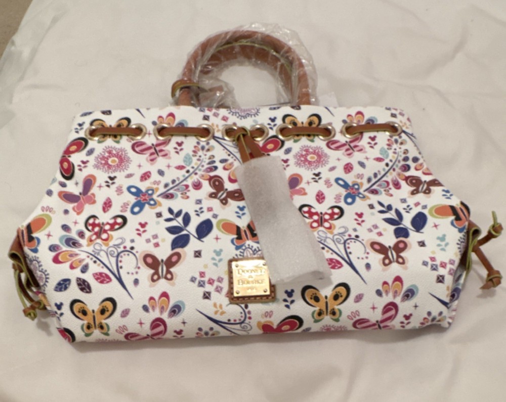 Dooney & Bourke Disney Medium Handbag White Multicolor Butterfly Floral
