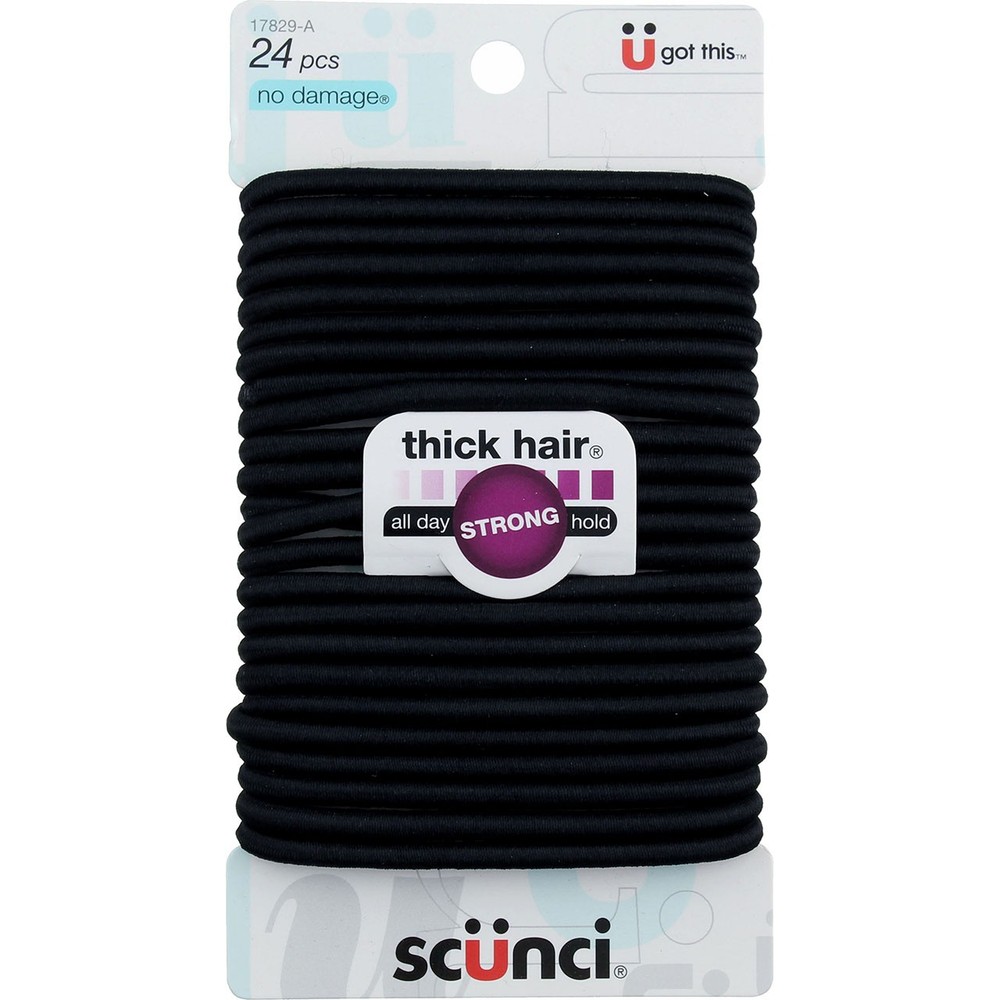 4 Pack Scunci No Damage All Day Hold Hair Elastics, 24 Ct