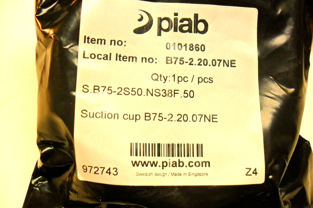 Piab Suction cup B75-2.20.07NE  - 0101860 - Factory Sealed Bag