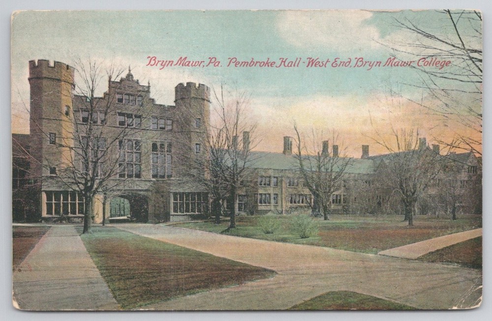 Bryn Mawr College Pembroke Hall PA Vintage Postcard The World Post Card Co.