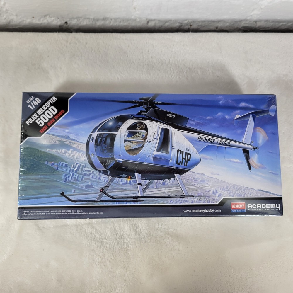 Academy Hughes 500D Police Helicopter 1:48 Scale Model Kit