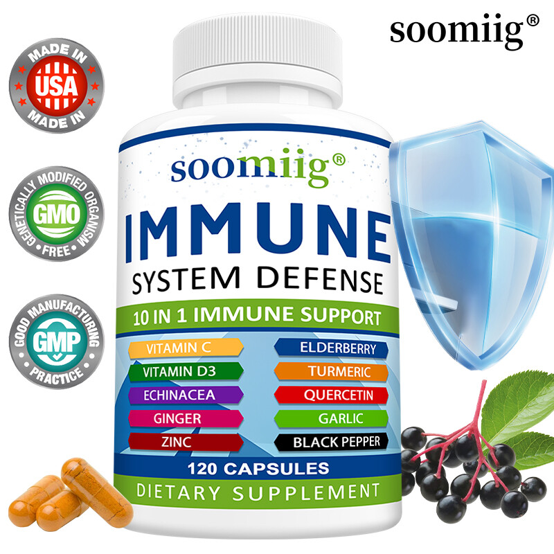 10 in 1 Immune System Support Supplement - Vitamin C,Quercetin,Vitamin D3,Zinc