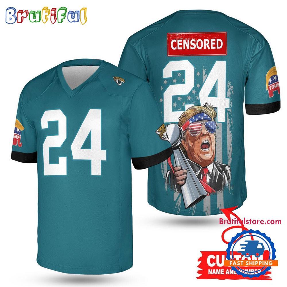 Jacksonville Jaguars Donald Trump Super Bowl Trophy Football Jersey