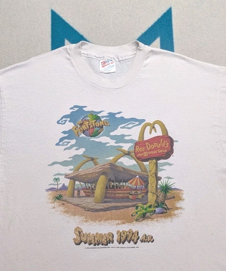 Vintage The Flintstones Movie Promo Shirt McDonald's Single Stitch USA Movie XL