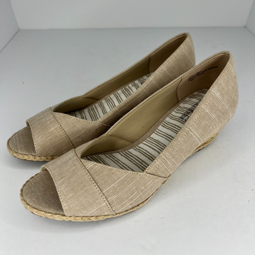 Coach & Four Women's Khaki Peep-Toe Espadrille Sandals Size 8.5