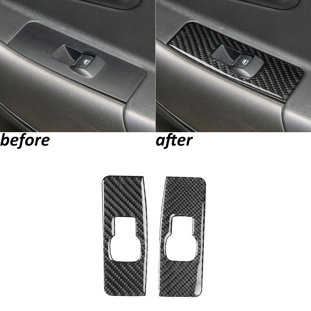 Real Carbon Fiber Rear Window Lift Switch Panel Trim For Ford Taurus 2013-2019