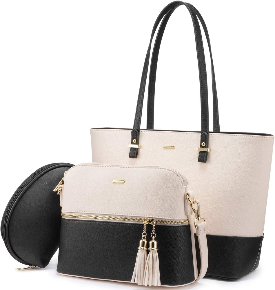 Purses for Women Shoulder Bags Tote Satchel Hobo Bag 3Pcs Handbag Set