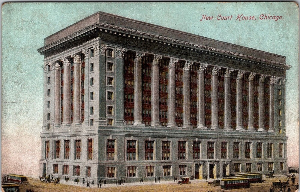 Chicago IL-Illinois, New Court House, Exterior, Vintage Postcard