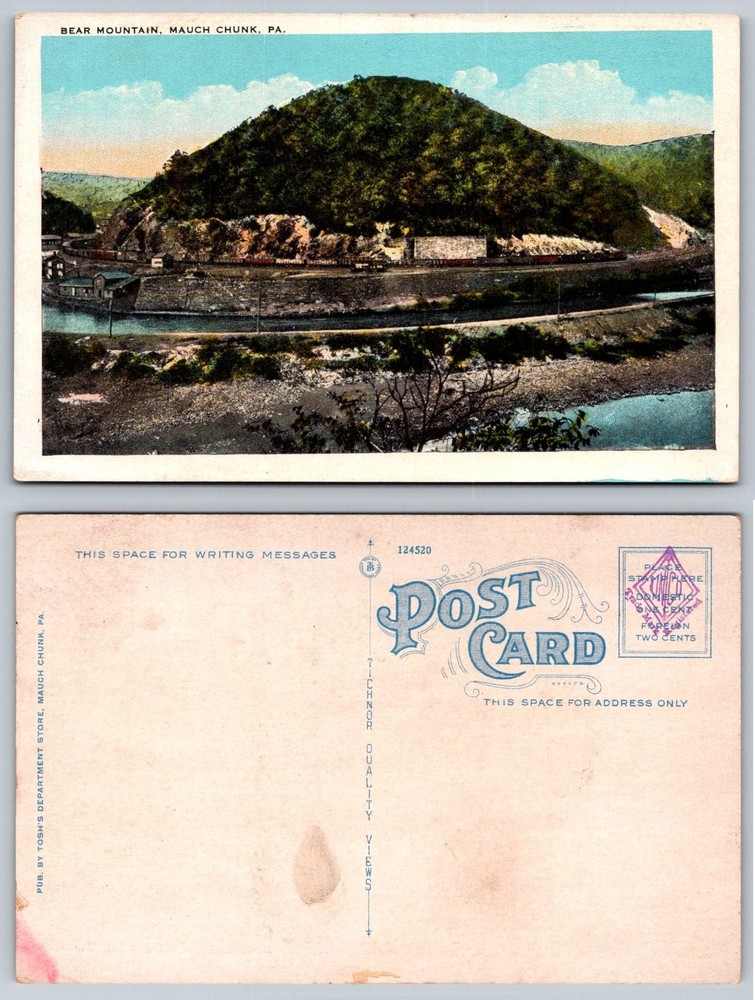 Bear Mountain Mauch Chunk PA Vintage Postcard Tichnor Quality Views