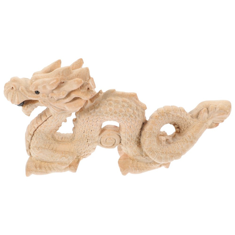 Dragon Statue Wooden Dragon Sculpture Dragon Figurine Dragon Ornament Wood Craft